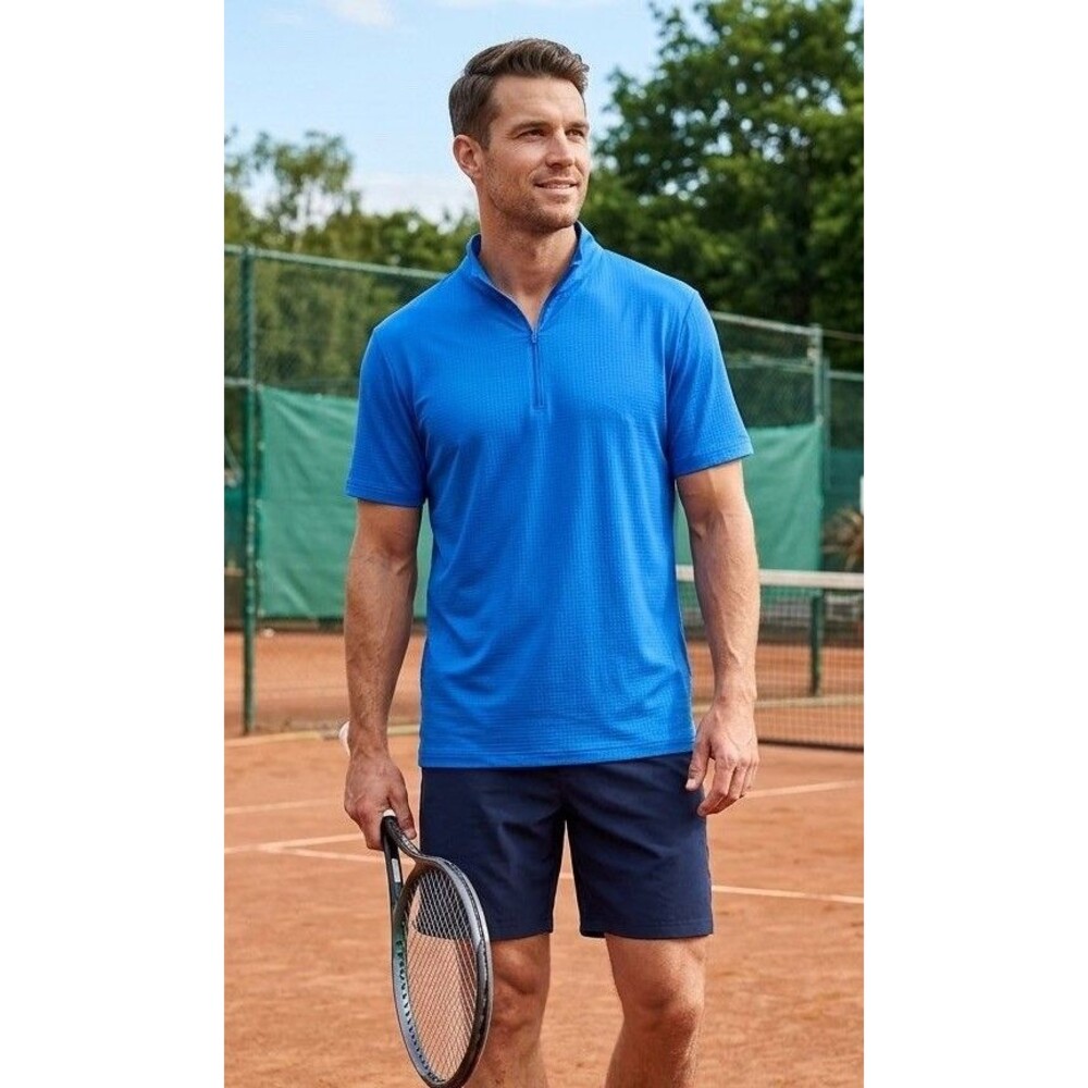 IBKUL Men’s Blue Quarter Zip UV Protection Size 2XL